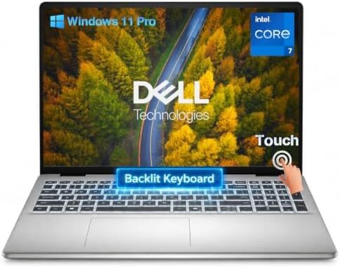 Dell 16 Touchscreen Laptop, Core 7 150U, 32GB DDR5 RAM 5200MT/s, 1TB SSD | 16:10 FHD+ 300nits WVA/IPS Display, Full-size Backlit Keyboard with Number Pad, Fingerprint Reader, Ai Copilot Key, Win11 Pro