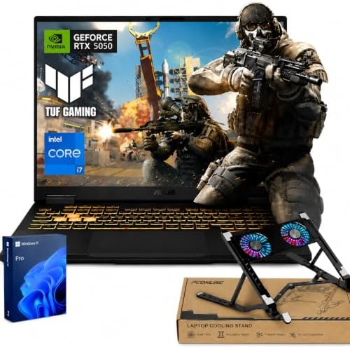 ASUS TUF F16 5050 AI Gaming Laptop, Intel i7-14650HX, RTX 5050, RGB Backlit KB, 16" FHD+ 165Hz 100% sRGB, MUX Switch with NVIDIA Advanced Optimus, 32GB DDR5, 1TB SSD, Windows 11 Pro, w/Bundle